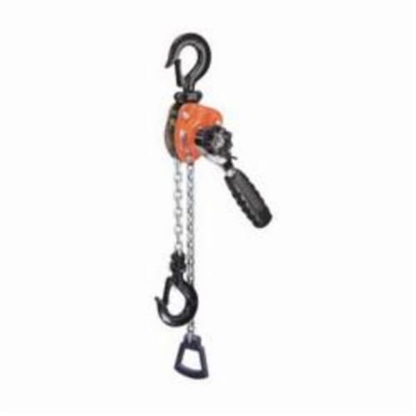 CM 0216 603 Metric Rated Mini-Ratchet Lever Hoist With 10 ft Lift, 1100 lb Load, 10 ft H Lifting, 78 lb Rated, 10 ft L Chain, 1 in Hook Opening