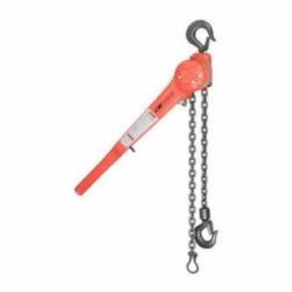 CM 4045 640 Lever Chain Hoist, 1.5 ton Load, 5 ft H Lifting, 89 lb Rated, 6 ft L Chain, 1-1/8 in Hook Opening