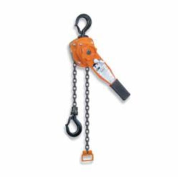 CM 5339 653 Manual Lever Chain Hoist With Shipyard Hook, 3 ton Load, 5 ft H Lifting, 77 lb Rated