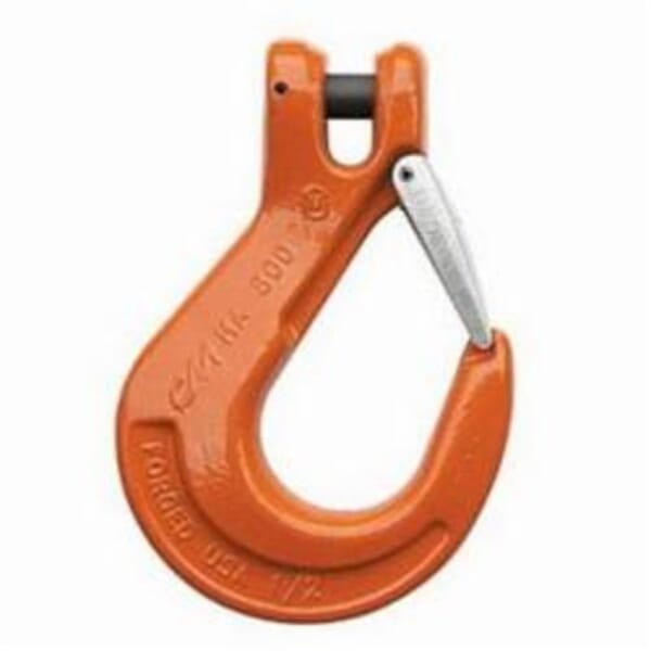CM 657718 Clevlok Herc-Alloy Sling Hook With Latch, 9/32 in Trade, 4300 lb Load, 80/100 Grade, Steel Alloy
