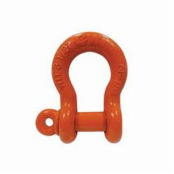 CM M677P Super Strong Anchor Shackle, 30 ton Load, 1-3/4 in, 2 in Dia Screw Pin, Orange Powder Coated