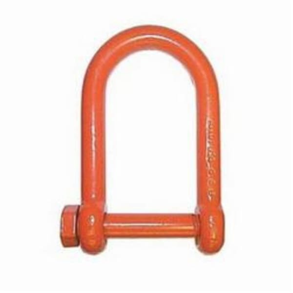 CM M7152P Long Reach Chain Shackle, 10000 lb Load, 3/4 in, 0.88 in Screw Pin, Orange Powder Coated