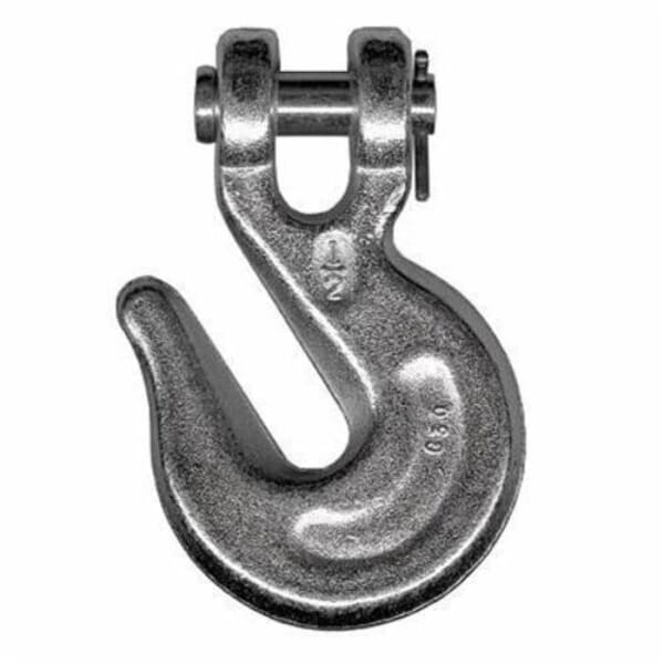 CM M806L Fixed Hoisting/Anchor Grab Hook, 3/8 in Trade, 5400 lb Load, 43 Grade, Clevis Attachment, Carbon Steel