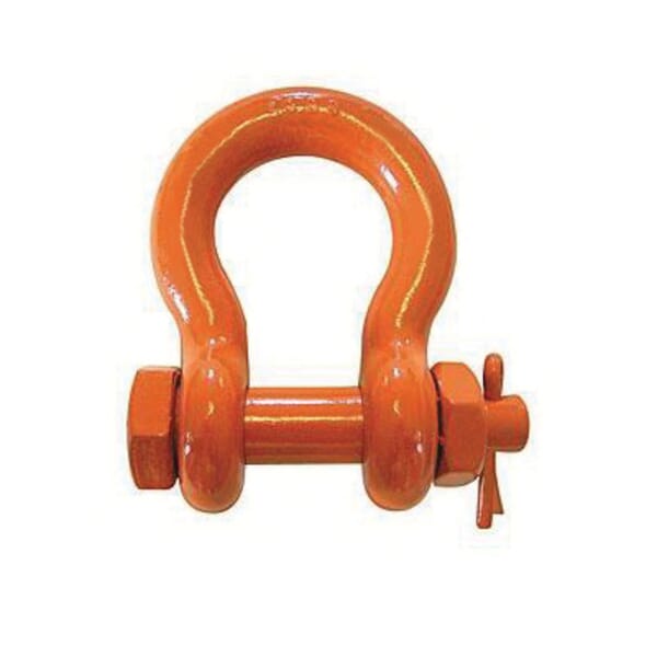 CM M852AP Anchor Shackle, 7 ton Load, 3/4 in, 0.88 in Bolt/Nut/Cotter Pin, Orange Powder Coated
