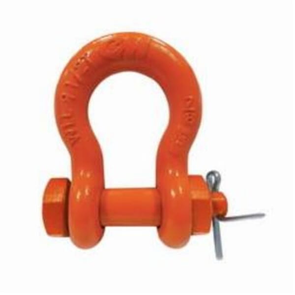CM M855A Anchor Shackle, 15 ton Load, 11/8 in, 1-1/4 in Dia Bolt/Nut/Cotter Pin, Self-Colored