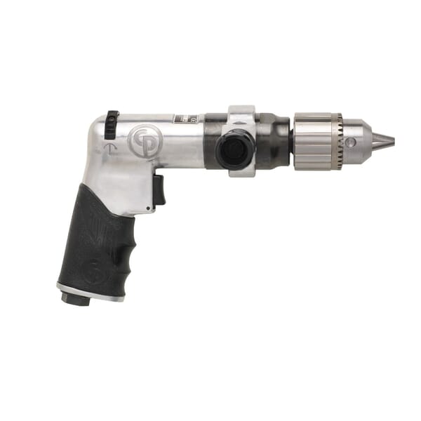 Chicago Pneumatic T025165 Pneumatic Drill, 1/2 in Keyed Chuck, 0.4 hp, 30 to 31.78 cfm Air Flow, 8 in OAL