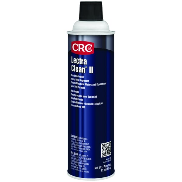 CRC 02120 Lectra Clean II Heavy Duty Non-Chlorinated Degreaser, 20 oz Aerosol Can, Slight Hydrocarbon Odor/Scent, Clear/White, Liquid Form