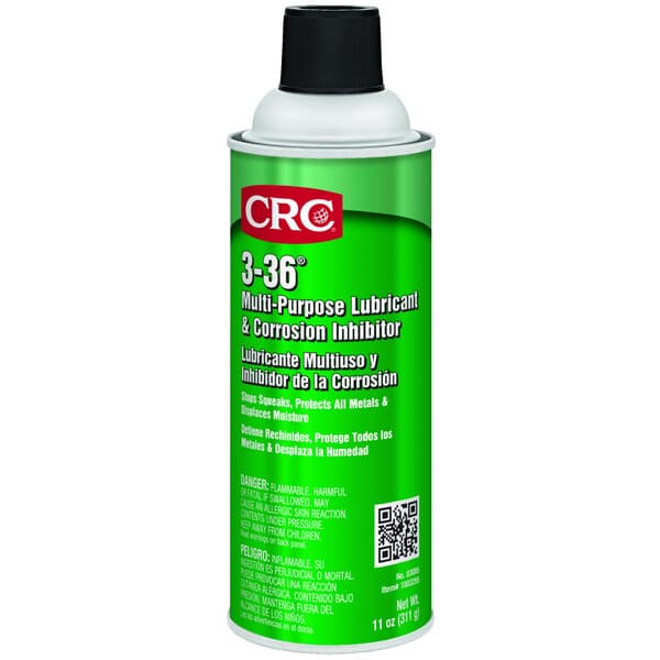 CRC 03005 3-36 Flammable Multi-Purpose Non-Drying Lubricant and Corrosion Inhibitor, 16 oz Aerosol Can, Liquid Form, Blue/Clear/Green, 0.827