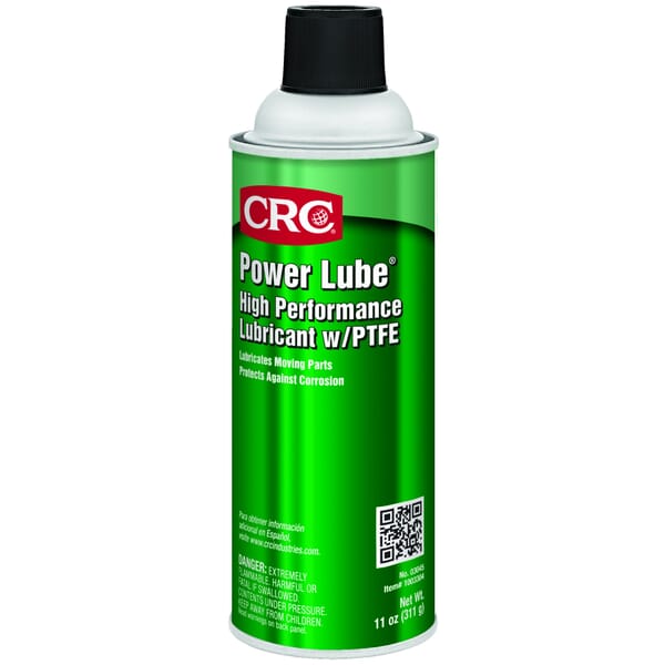 CRC 03045 Power Lube Extremely Flammable High Performance Industrial Lubricant, 16 oz Aerosol Can, Liquid Form, Light Amber/White Precipitate, 0.81