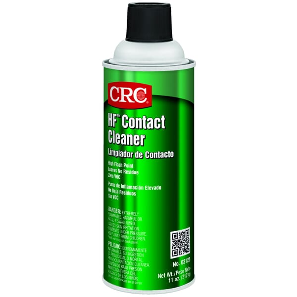 CRC 03125 HF Series Flammable High Flash Contact Cleaner, 16 oz Aerosol Can, Slight Hydrocarbon Odor/Scent, Clear, Liquid Form
