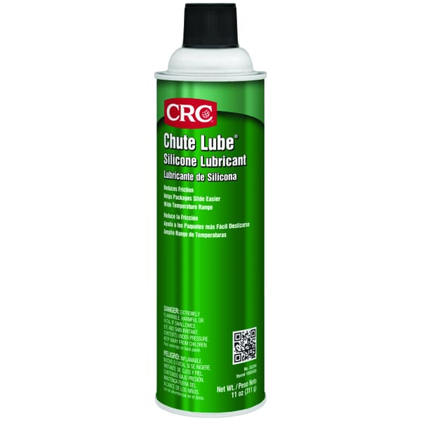 CRC 03204 Chute Lube Extremely Flammable Non-Staining Film Silicone Lubricant, 16 oz Aerosol Can, Liquid Form, Clear/Water White, -15 to 400 deg F