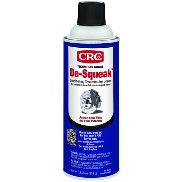 CRC 05080 De-Squeak Dry Thin Extremely Flammable Brake Conditioning Treatment, 16 oz Aerosol Can, Film, Gray, Slight Petroleum