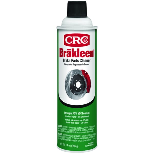 CRC 05084 Brakleen Extremely Flammable Non-Chlorinated Brake Parts Cleaner, 20 oz Aerosol Can, Liquid, Clear, Solvent