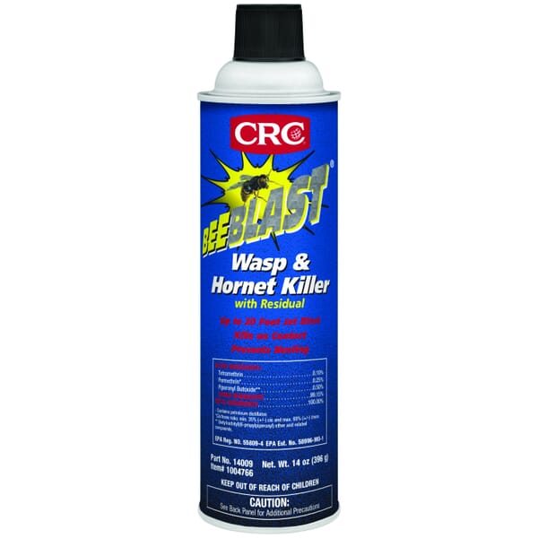 CRC Bee Blast 14009 Fast Acting Wasp/Hornet Killer, 20 oz Aerosol Can, Liquid Form, Clear, Petroleum Odor/Scent