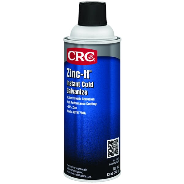CRC 18412 Zinc-It Instant Cold Galvanized Coating, 16 oz Aerosol Can, Liquid/Viscous Form, Gray
