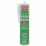 CRC 14083 Curing Food Zone Non-Flammable Silicone Sealant, 10.1 oz Cartridge, Clear, Hydroxyl-Terminated Polydimethylsiloxane, Silica Base