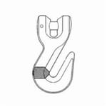 Campbell Quik-Alloy 5724615 Type S/C Grab Hook, 3/8 in Trade, 8800 lb Load, 100 Grade, Jaws and Clevis Attachment, Alloy Steel
