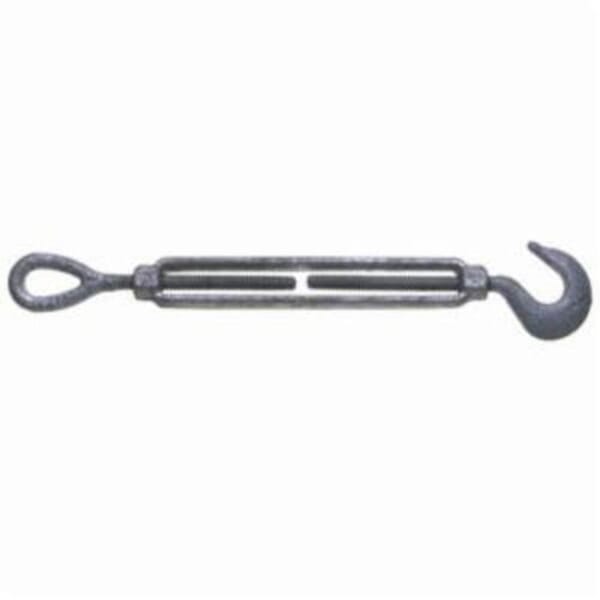 Campbell 6250103 778-G Turnbuckle, Hook/Eye, 3/8 in Thread, 1000 lb Working, 6 in Take Up, 11-5/8 in L Close, Drop Forged Carbon Steel