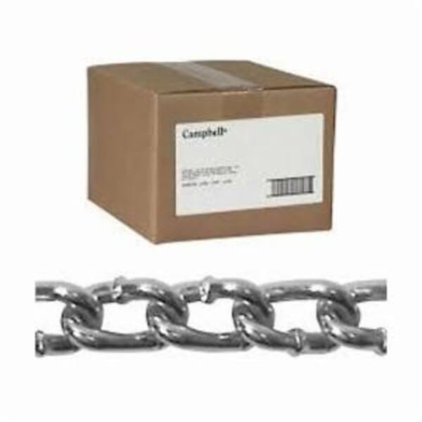 Campbell T0320314 Machine Chain, Twisted Link, #3 Trade, 100 ft L, 255 lb Load
