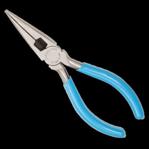 Channellock 326 Long Nose Plier With Side Cutter, 2.08 in L x 3/4 in W, Cross Hatched High Carbon Steel Jaw, 6.1 in OAL