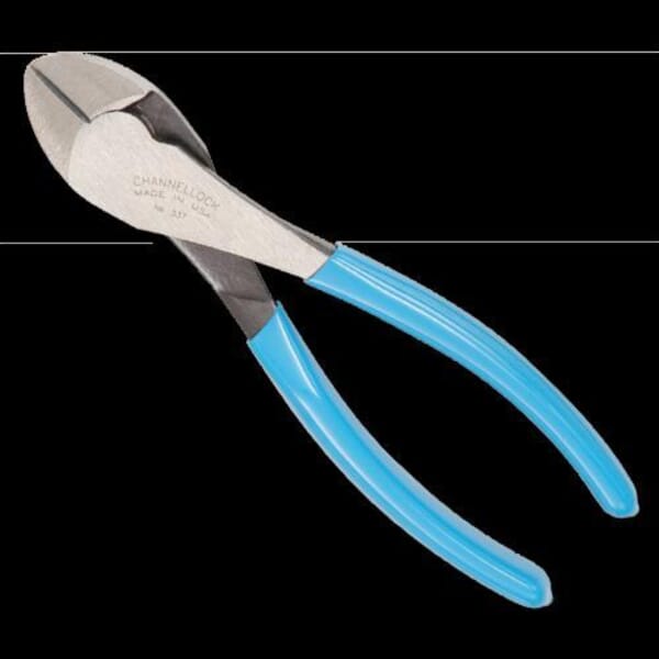Channellock 337 High Leverage Diagonal Cutting Plier, 0.06 to 0.09 in Piano Wire, 0.04 to 0.09 in Hard Wire, 0.04 to 0.09 in Medium Hard Wire, 0.16 in Soft Wire Nominal, 0.79 in L x 1.18 in W x 0.43 in THK C1080 High Carbon Steel Lap Joint/Oval Jaw