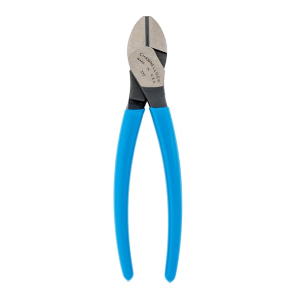 Channellock 337 High Leverage Diagonal Cutting Plier, 0.06 to 0.09 in Piano Wire, 0.04 to 0.09 in Hard Wire, 0.04 to 0.09 in Medium Hard Wire, 0.16 in Soft Wire Nominal, 0.79 in L x 1.18 in W x 0.43 in THK C1080 High Carbon Steel Lap Joint/Oval Jaw