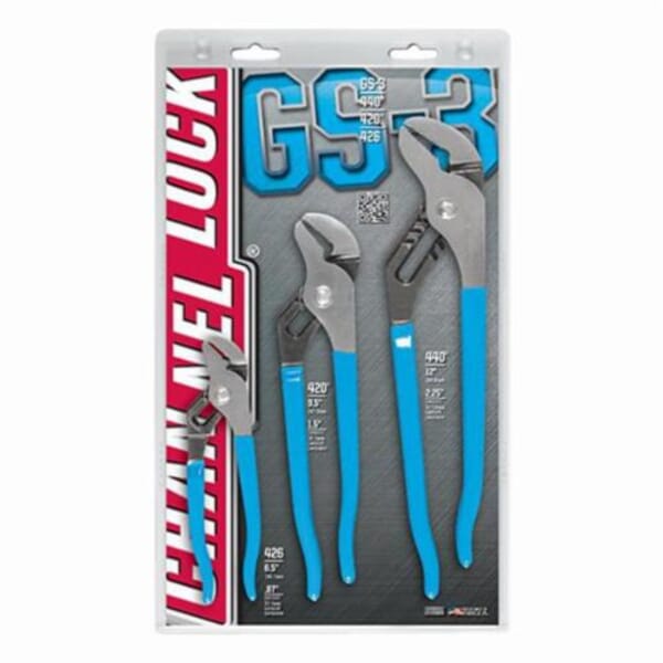 Channellock GS-3 Plier Set, Tongue and Groove, 3 Pieces