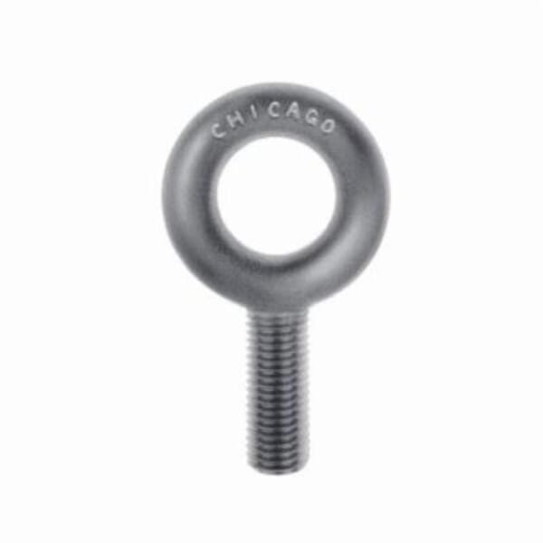 Chicago Hardware 11748 7 Plain Pattern Threaded Machinery Eye Bolt, 3/4-10, 2 in L Shank, Heat Treated Drop Forged Steel