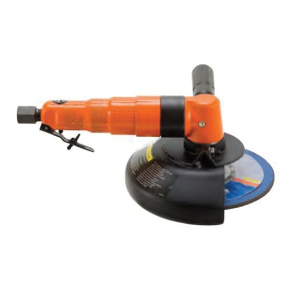 Cleco 25GL-60A-W5T7 25 Series Governed Pneumatic Right Angle Grinder, 7 in Dia Wheel, 5/8-11 Arbor/Shank, 1.4 hp, For Wheel: Type 1, Tool Only