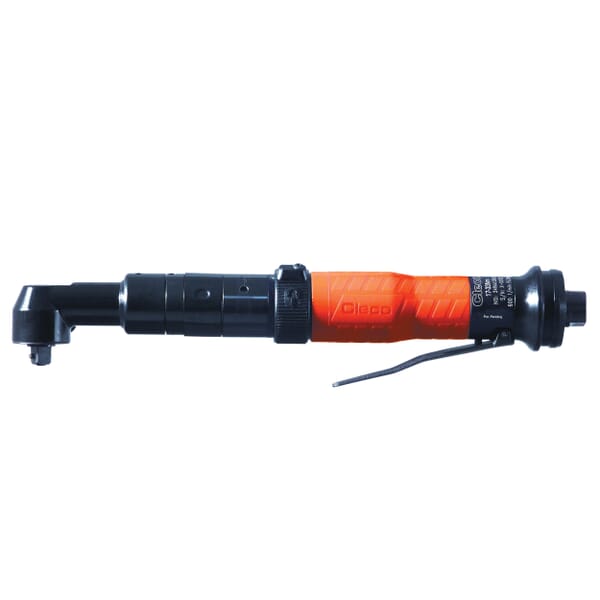 Cleco 34RAA68AZ3 34 Series Right Angle Super Heavy Duty Pneumatic Nutrunner, 3/8 in Drive, 68 N-m Torque, 255 rpm Speed, 90 psi, 33.9 scfm Short Run Air Consumption, Tool Only