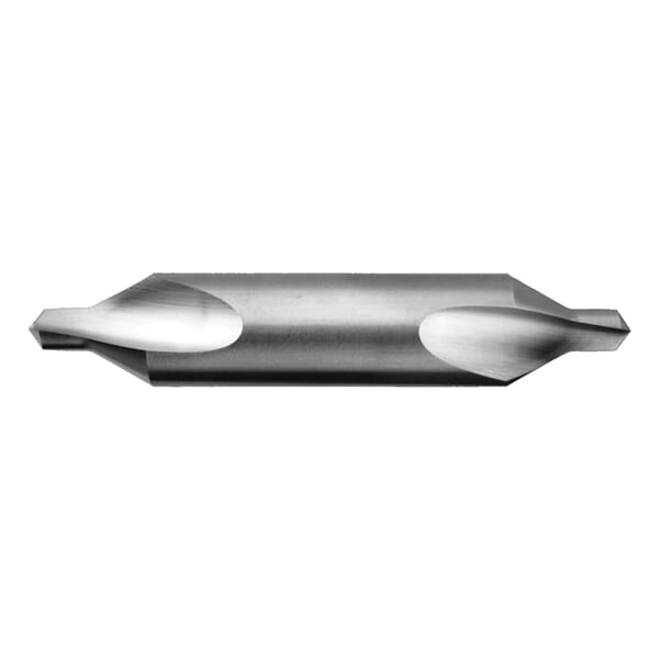 Cleveland C46264 998 Plain Combined Drill and Countersink, 5/64 in Drill - Fraction, 0.0781 in Drill - Decimal Inch, 60 deg Included Angle, 118 deg Point Angle, HSS, Bright
