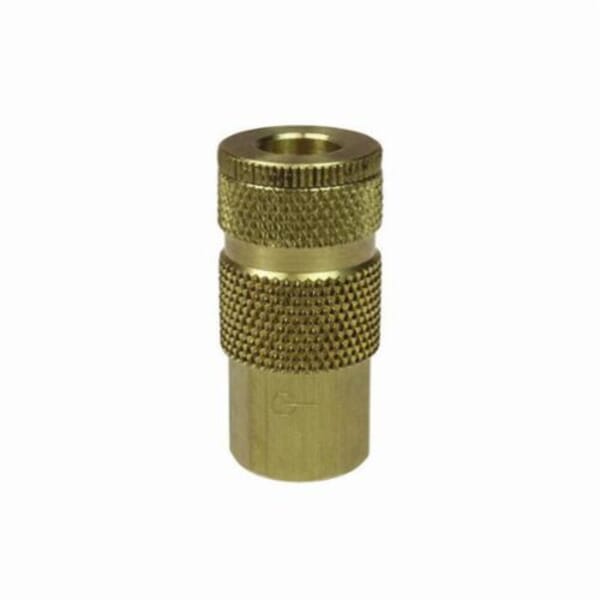 Coilhose 140 Coilflow ARO Interchange Type 14 ARO Interchange Quick Disconnect Hose Coupler, 1/4 in Nominal, Quick Disconnect Coupler x FNPT, 300 psi Pressure, Brass, Domestic