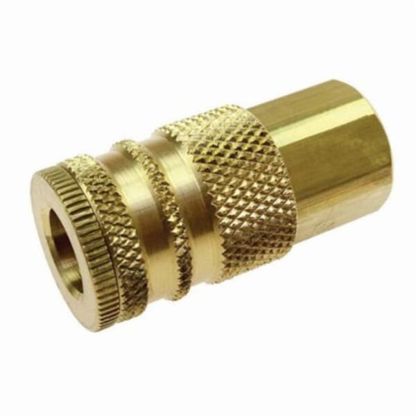 Coilhose 150 Coilflow Manual Industrial Type 15 Manual Industrial Quick Disconnect Hose Coupler, 1/4 in Nominal, Quick Disconnect Coupler x FNPT, 300 psi Pressure, Brass, Domestic