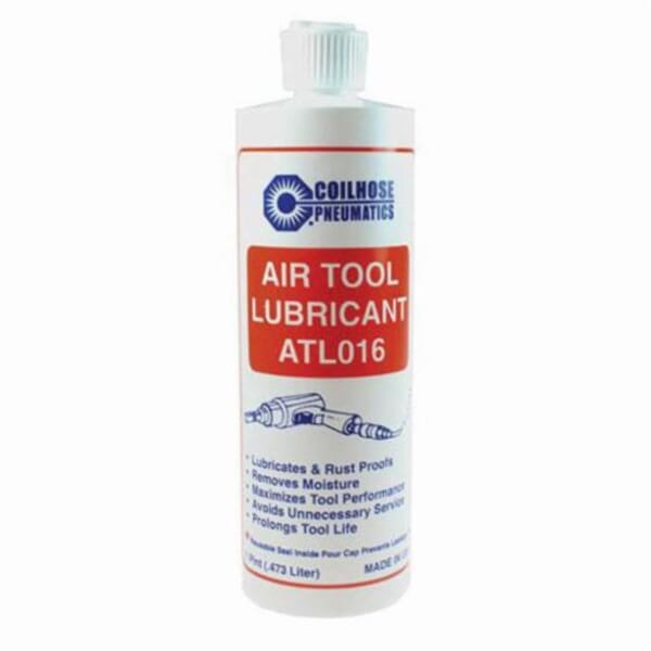 Coilhose ATL016 Air Tool Lubricant, 16 oz Flip Top Bottle, Petroleum Odor/Scent, Liquid Form, Yellow