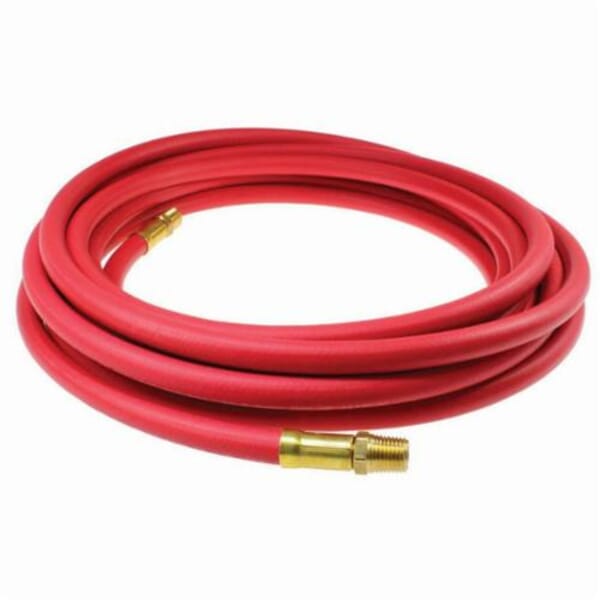 Coilhose H12050N General Purpose Straight Air Hose, 1/2 in, 1/2 in MPT Rigid, 50 ft L, 200 psi at 70 deg F, Rubber, Domestic