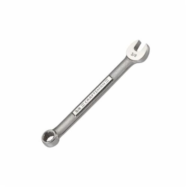 Craftsman 9-44693 Combination Wrench, 3/8 in, 12 Points, 15 deg Offset, 5-1/4 in OAL, Alloy Steel, Polished Chrome/Nickel Plated