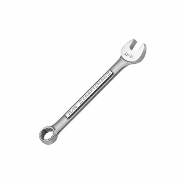 Craftsman 9-44698 Combination Wrench, 11/16 in, 12 Points, 15 deg Offset, 8.78 in OAL, Alloy Steel, Polished Chrome/Nickel Plated