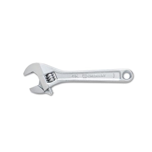 Crescent AC24VS Adjustable Wrench, 1/2 in, Polished Chrome, 4 in OAL, Heat Treated Alloy Steel Body, Heat Treated Alloy Steel