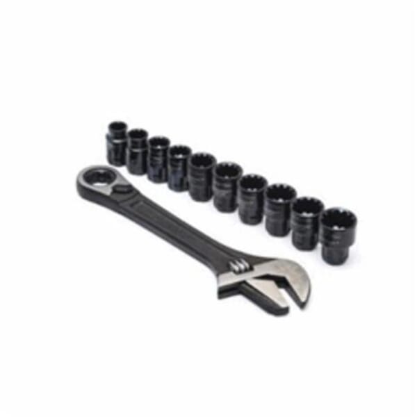 Crescent X6 CPTAW8 Adjustable Wrench and Socket Set, 11 Pieces, Black Phosphate