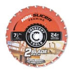Crescent CSBFR-724-10 NailSlicer Saw Blades, 7-1/4 in Dia, 5/8 in Arbor, Steel Blade, 24 Teeth