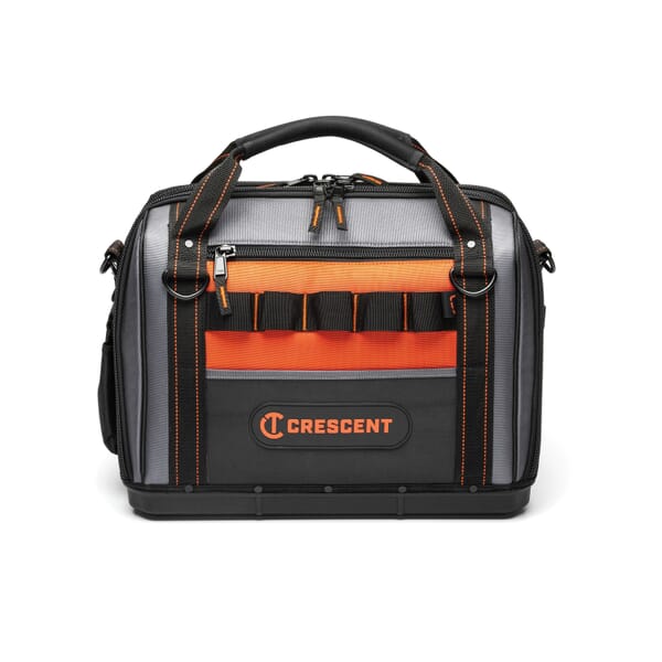 Crescent Tradesman CTB1750 Closed Top Professional Grade Tool Bag, Polyester, Black/Gray/Rawhide