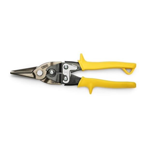 CrescentM3R MetalMaster Compound Action Aviation Snip, 18 ga Low Carbon Cold Rolled Steel Cutting, 1-1/2 in L of Cut, Left/Right/Straight/Slight Snip, Molybdenum Steel Blade, Alloy Steel/Vinyl Grip Handle, Non-Slip/Textured Grip