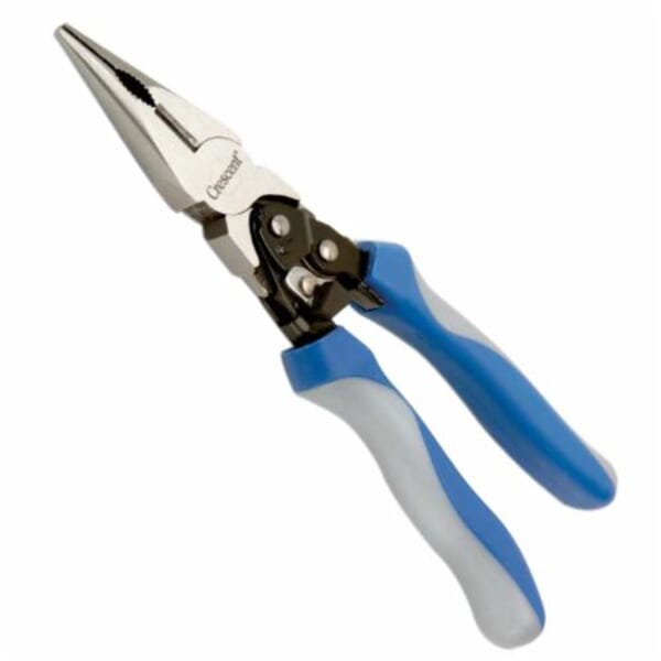 Crescent PS6549C Pro Compound Action Long Nose Plier, Serrated Chrome Vanadium Steel Jaw, 1-9/16 in L x 1-9/32 in W Jaw, 9 in OAL