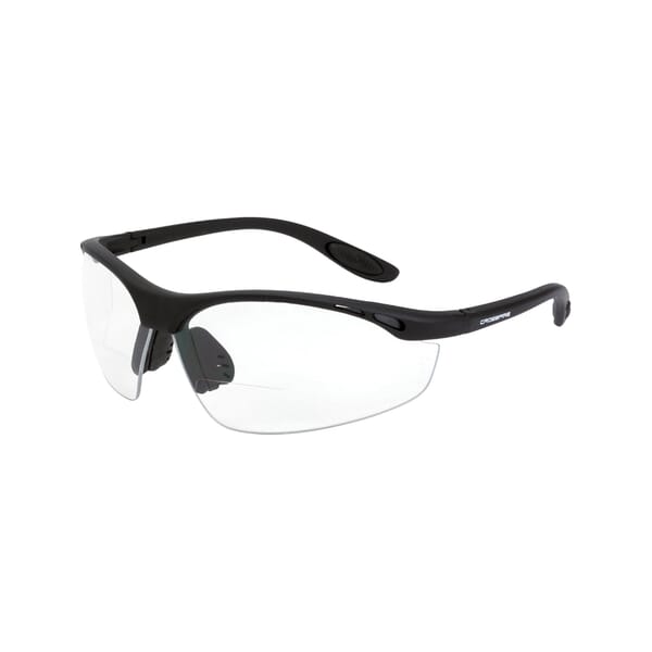 CrossFire 12415 Talon Bi-Focal Safety Glasses, +1.5 Diopter, Clear Lens, Matte Black, Nylon Frame, Polycarbonate Lens, Yes % UV Protection, ANSI Z87.1