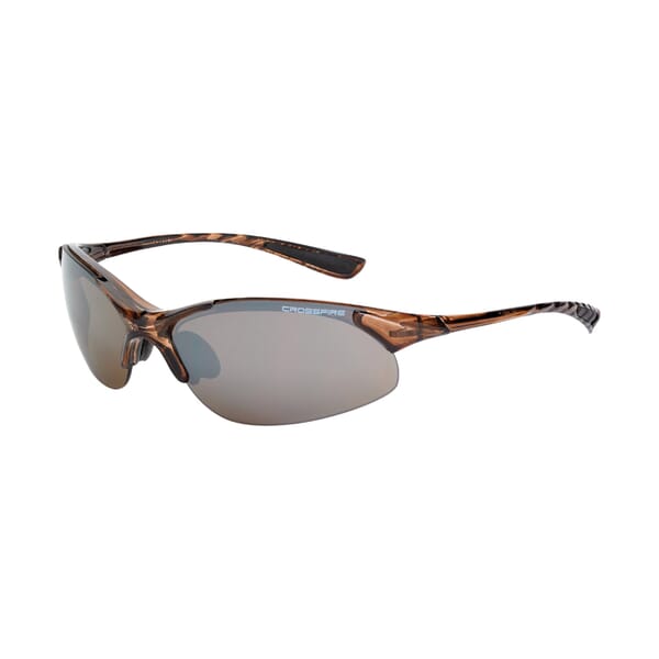 CrossFire 15117 Cobra Premium Safety Eyewear, Hard Coat/Impact-Resistant, Half-Frame Frame, Crystal Brown, TR90 Frame, Polycarbonate Lens, ANSI Z87.1+