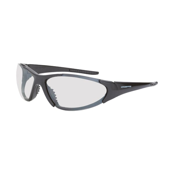 CrossFire 18615 Core Premium Safety Eyewear, Hard Coat/Impact-Resistant, Indoor/Outdoor Lens, Full-Frame Frame, Shiny Black, TR90 Frame, Polycarbonate Lens, ANSI Z87.1+
