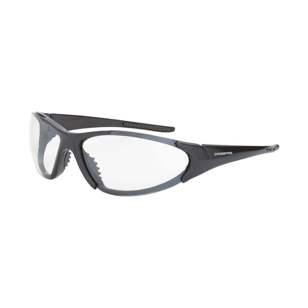 CrossFire 1864 AF Core Premium Safety Eyewear, Hard Coat/Impact-Resistant, Clear Lens, Full-Frame Frame, Shiny Pearl Gray, TR90 Frame, Polycarbonate Lens, ANSI Z87.1+