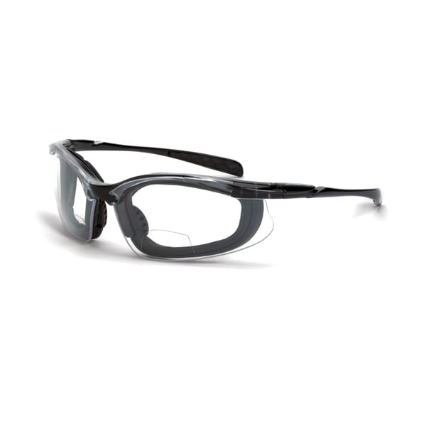 CrossFire 84415 Concept Bi-Focal Safety Glasses, +1.5 Diopter, Clear Lens, Crystal Black, EVA Foam Lined Frame, Polycarbonate Lens, Yes UV Protection, ANSI Z87.1