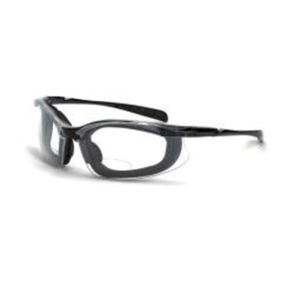CrossFire 84420 Concept Bi-Focal Safety Glasses, +2 Diopter, Clear Lens, Crystal Black, EVA Foam Lined Frame, Polycarbonate Lens, Yes UV Protection, ANSI Z87.1