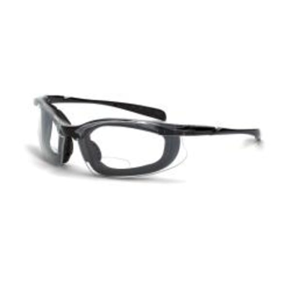 CrossFire 84420 Concept Bi-Focal Safety Glasses, +2 Diopter, Clear Lens, Crystal Black, EVA Foam Lined Frame, Polycarbonate Lens, Yes % UV Protection, ANSI Z87.1